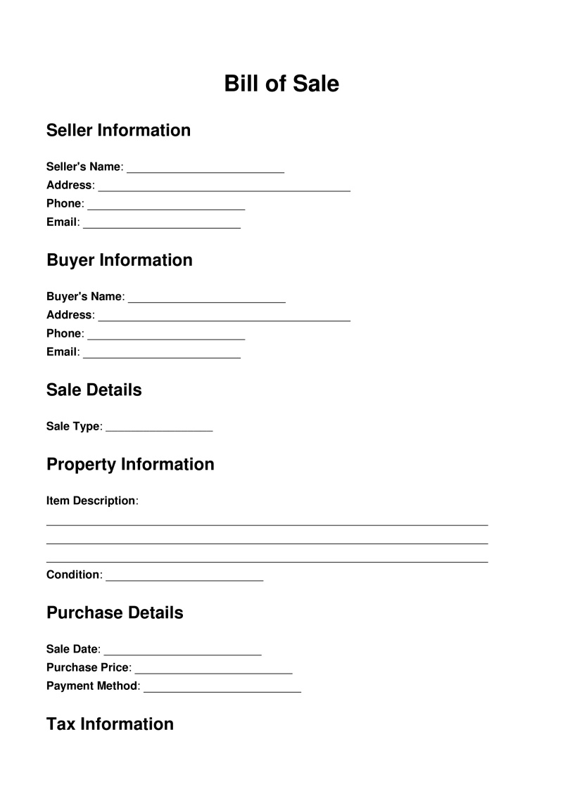 Bill of Sale